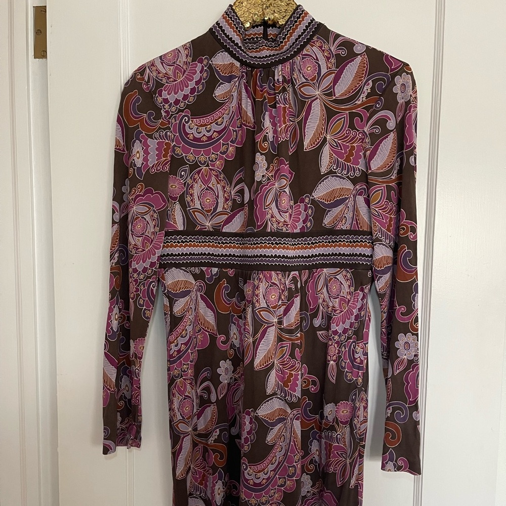 Trina Turk silk long sleeve dress size 10